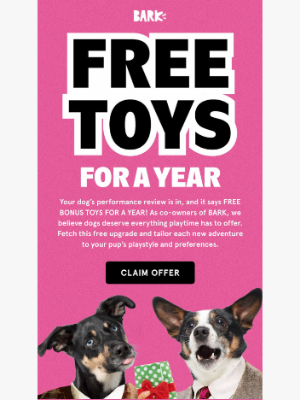 BarkBox - 🤯 Free bonus toys for a year! (seriously) 👀