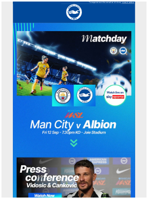 Brighton & Hove Albion FC (United Kingdom) - Man City v Albion ⚡