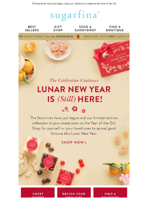 Chinese New Year email example by Sugarfina
