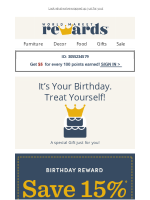 World Market - Louis, your Birthday Coupon has arrived!