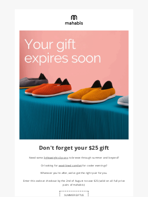 Mahabis - Your $25 gift code expires soon