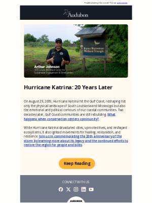 National Audubon Society - 20 Years Since Katrina, 20 Years of Coastal Restoration