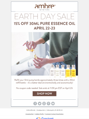 Ambre Blends - Don't Miss Out: 15% Off 30ml Refill Bottles