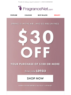 FragranceNet - Your loyalty is paying you back 🎈 $30 OFF INSIDE