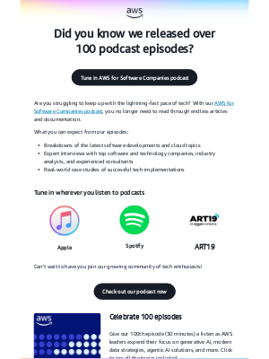 Amazon AWS - 🎧 Podcast: Get tech insights in 30 minutes