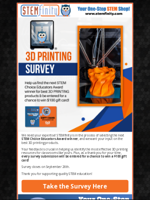 STEMfinity - Help Us Choose the Next 3D Printing Products Award Winner
