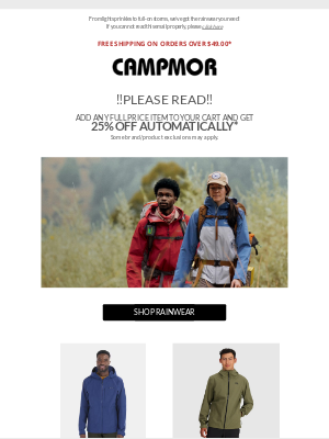Campmor - Drizzle, Downpour, or Deluge—Stay Dry in Style! 🌊