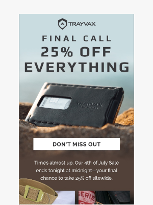 Trayvax - Final Hours: 25% Off Ends Tonight