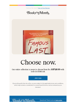 Book of the Month - Any book. Seriously.
