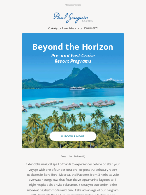 Paul Gauguin Cruises - Spend More Time in Tahiti