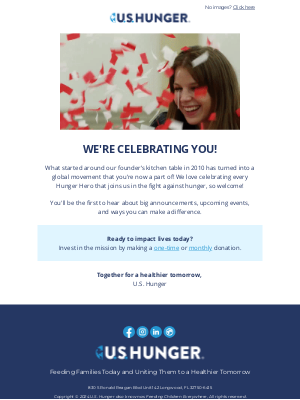 US Hunger - Thanks for Joining Us, Hunger Hero!