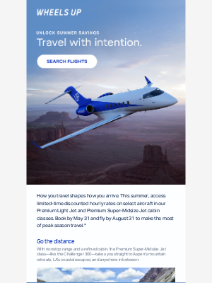 Wheels Up - Exclusive pricing to summer’s top destinations