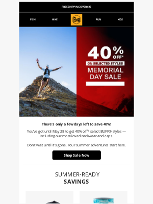 Buff - ⏳ A Few Days Left! 40% Off BUFF® Gear