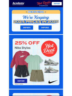 Academy Sports + Outdoors - Nike Styles Are 25% OFF