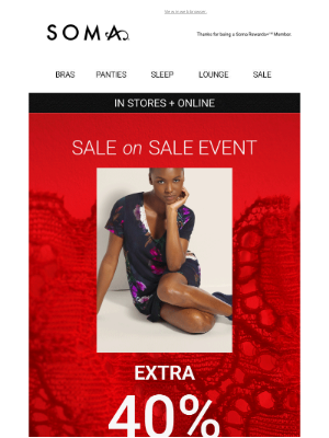 Soma Intimates - DON’T MISS: EXTRA 40% OFF SALE STYLES