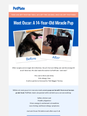 PetPlate - Food That Makes a Difference You Can See: Meet Oscar!