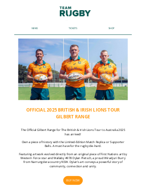 Australian Rugby Union (Australia) - The Official British & Irish Lions Tour 2025 Gilbert Range!