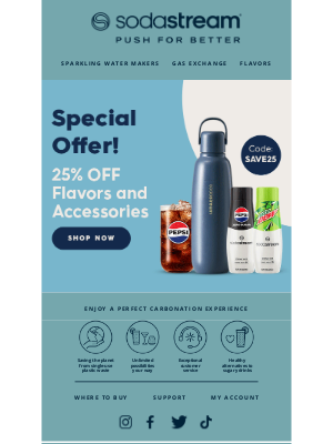 SodaStream - Get 25% Off Flavor and Accessories