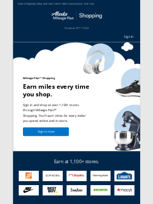 Alaska Airlines - Earn even more miles with Mileage Plan Shopping