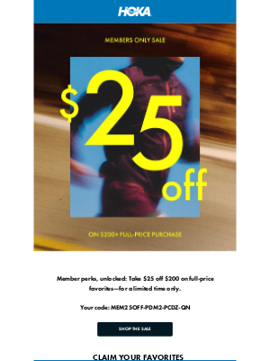 Members Only: $25 Off Starts Now
