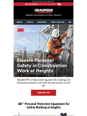 Grainger - Shop Now: Stay Safe on the Job With 3M PPE Solutions!