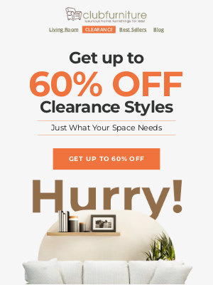 Club Furniture - CLEARANCE: Up to 60% OFF beautifully crafted styles