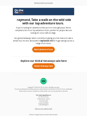 On The Go Tours - Go Wild with our Best Adventure Tours