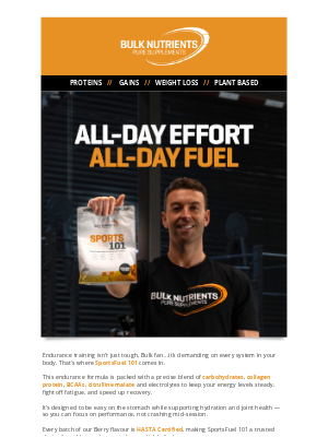 Bulk Nutrients(Australia) - All Day Effort Needs All Day Fuel