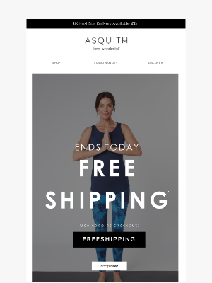 Asquith London - Free Shipping Ending Today, Tracey - Don’t Miss Out!