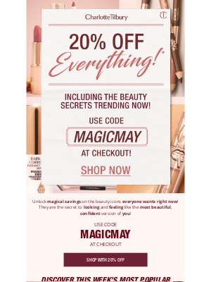 Charlotte Tilbury Beauty - 20% OFF EVERYTHING! Includes TRENDING Icons! ⚡️
