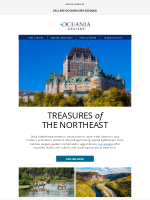 Oceania Cruises - Stunning Coasts, Historic Charm & Luxurious Comfort - Discover Canada & New England
