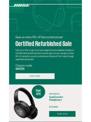 Bose - 😮 Insider-only extra 10% off coupon: SAVE10