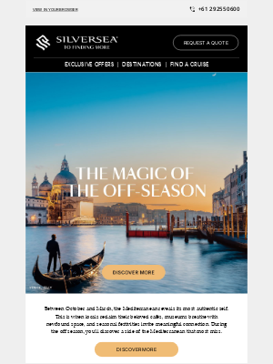 Silversea Cruises - Experience the Med less traveled by voyaging off season