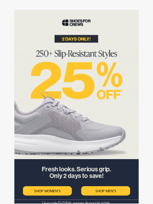 Shoes For Crews - ⚡Flash Sale Ends Tonight: 25% Off Non-Slip Styles!