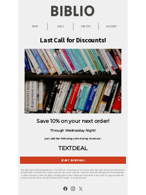 Biblio - ⏰ Final hours: The 10% off coupon ends tonight!