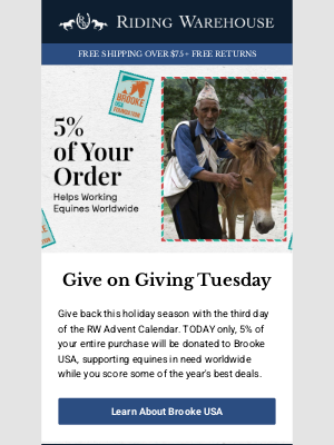 Riding Warehouse - Celebrate Giving Tuesday With Brooke USA