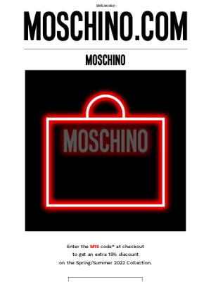 Moschino - Just for you: extra 15% off sale