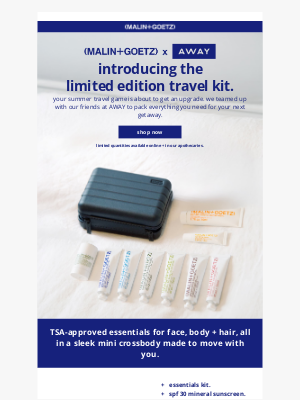 Malin+Goetz - AWAY x MALIN+GOETZ. limited edition travel kit.