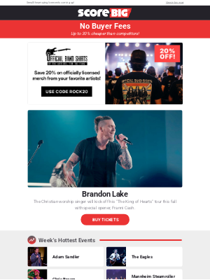 ScoreBig - Brandon Lake / Adam Sandler / Chris Brown / The Eagles / And More!
