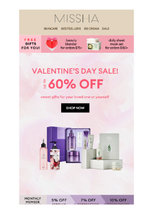 MISSHA - Sweet Savings for Skincare 💓 up to 60% Off!