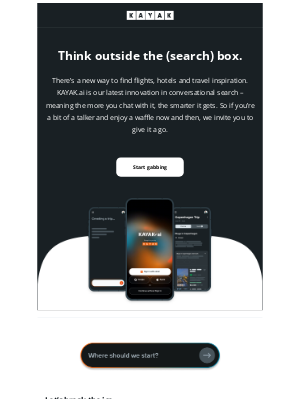 KAYAK (United Kingdom) - It’s new and it’s chatty. 💬