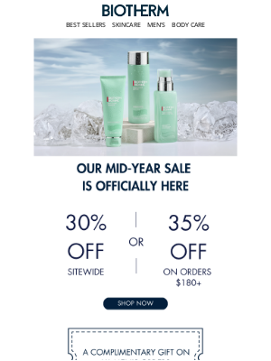 Biotherm - NOW LIVE: Mid Year Sale - 30% Off 🌊