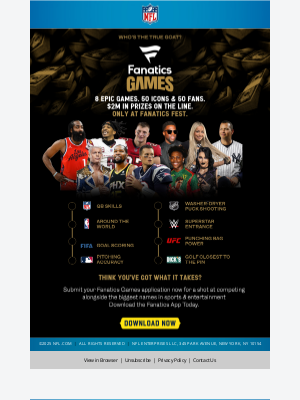 Tampa Bay Buccaneers - Big Stage. Bigger Names. $1M Grand Prize. Only at Fanatics Fest.