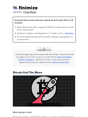Finimize - 🥊 Bitcoin hit a new record