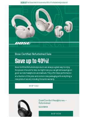 Bose - Save up to 40% on headphones in time for the 4th.