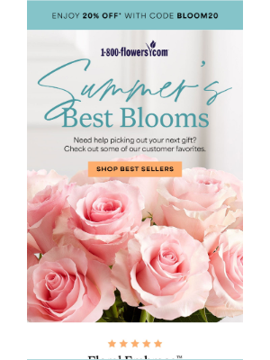 1-800-Flowers - Send joy with 5-star blooms—20% off