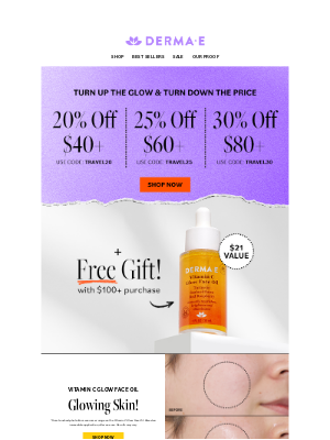 Derma E - ⏰ Final Hours! 30% OFF + Free Gift – Use TRAVEL30
