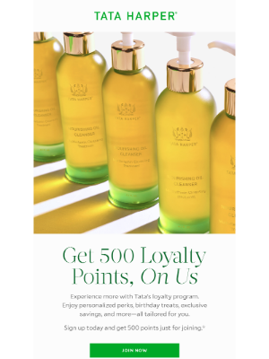 Tata Harper Skincare - Instant Rewards – 500 Points for Joining ✨