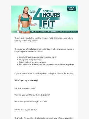 Nicole Wilkins - ⌛ 1 Day Left To Enter The 4 Hours To Fit Challenge