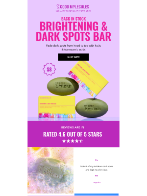 Brightening & Dark Spots Bar is finally back!